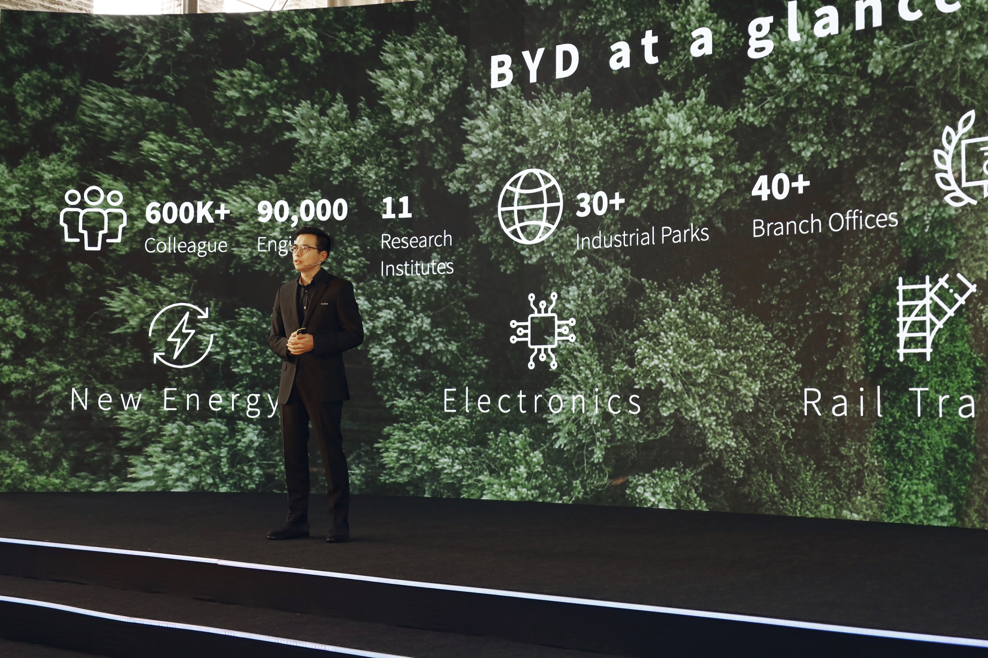 Brian YANG, the Assistant General Manager, BYD Europe, speaking at the BYD Turkey launch event